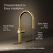 KOHLER K-22972 Crue Pull-down kitchen sink faucet with three-function sprayhead, vibrant brushed moderne brass - view 2