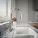 KOHLER K-22972 Crue Pull-down kitchen sink faucet with three-function sprayhead, vibrant stainless - view 2