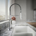 KOHLER K-22973 Crue Semi-professional kitchen sink faucet with three-function sprayhead, polished chrome - view 2