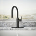KOHLER K-22974-RT2 Crue Touchless Pull-down Kitchen Sink Faucet with Three-function Sprayhead, Matte Black - image focused on