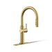 KOHLER K-22974-RT2 Crue Touchless Pull-down Kitchen Sink Faucet with Three-function Sprayhead, Vibrant Brushed Moderne Brass 