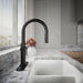 KOHLER K-22974 Crue Touchless pull-down kitchen sink faucet with three-function sprayhead, matte black - view 2