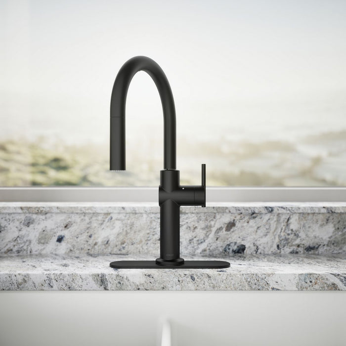 KOHLER K-22974 Crue Touchless pull-down kitchen sink faucet with three-function sprayhead, matte black - view 4