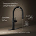 KOHLER K-22974 Crue Touchless pull-down kitchen sink faucet with three-function sprayhead, matte black - view 5