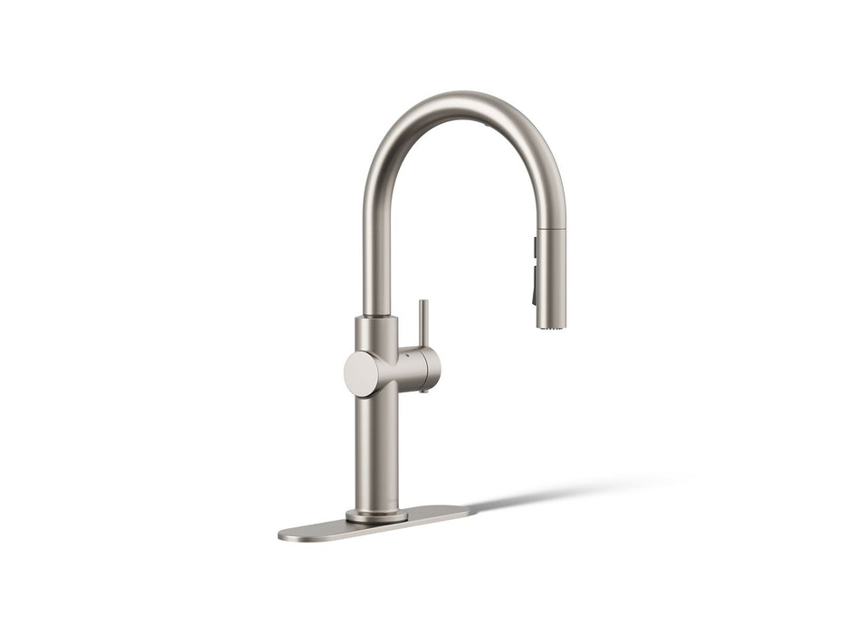KOHLER K-22974 Crue Touchless pull-down kitchen sink faucet with three-function sprayhead, vibrant stainless