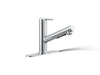 KOHLER K-22976 Crue Pull-out kitchen sink faucet with three-function sprayhead, polished chrome
