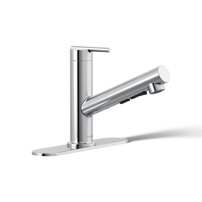 KOHLER K-22976 Crue Pull-out kitchen sink faucet with three-function sprayhead, polished chrome - view 4