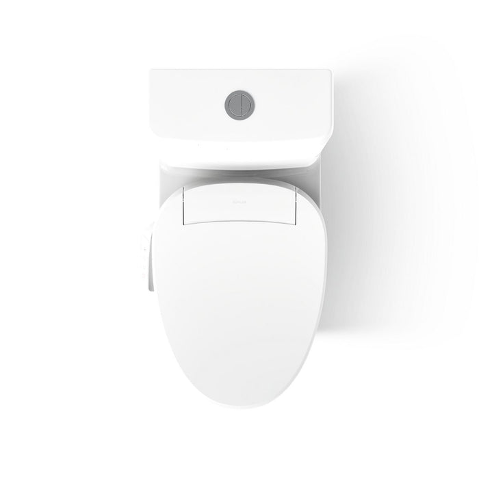 KOHLER K-23188-HC Reach Curv Hidden cord one-piece compact elongated toilet with skirted trapway, dual-flush, white - view 3