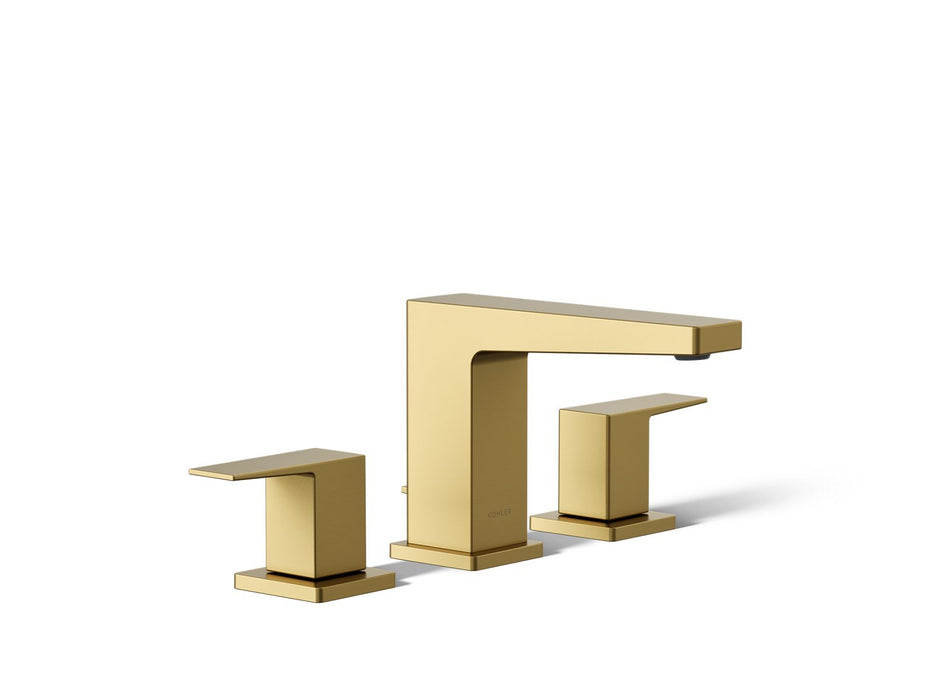 KOHLER K-23255-4 Honesty Widespread bathroom sink faucet, 1.2 gpm, vibrant brushed moderne brass