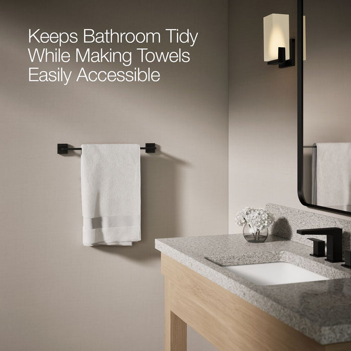 KOHLER K-23284 Square 18" towel bar, matte black - view 4