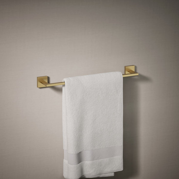 KOHLER K-23284 Square 18" towel bar, vibrant brushed moderne brass - view 2