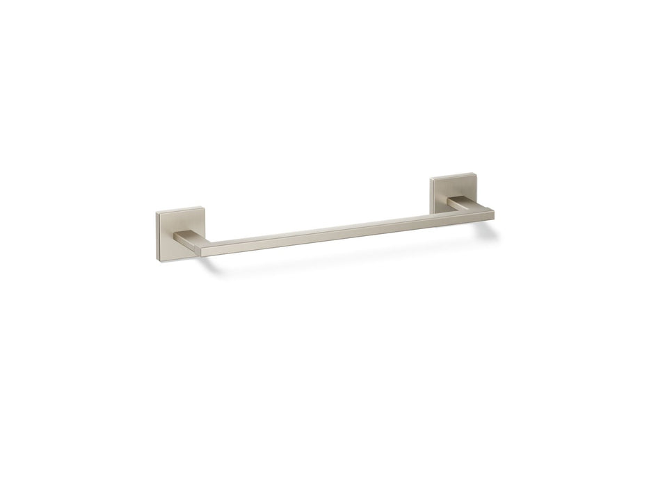 KOHLER K-23286 Square 12" towel bar, vibrant brushed nickel