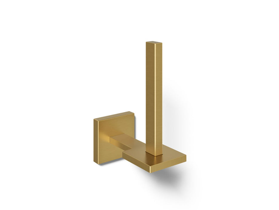 KOHLER K-23289 Square Vertical toilet paper holder, vibrant brushed moderne brass