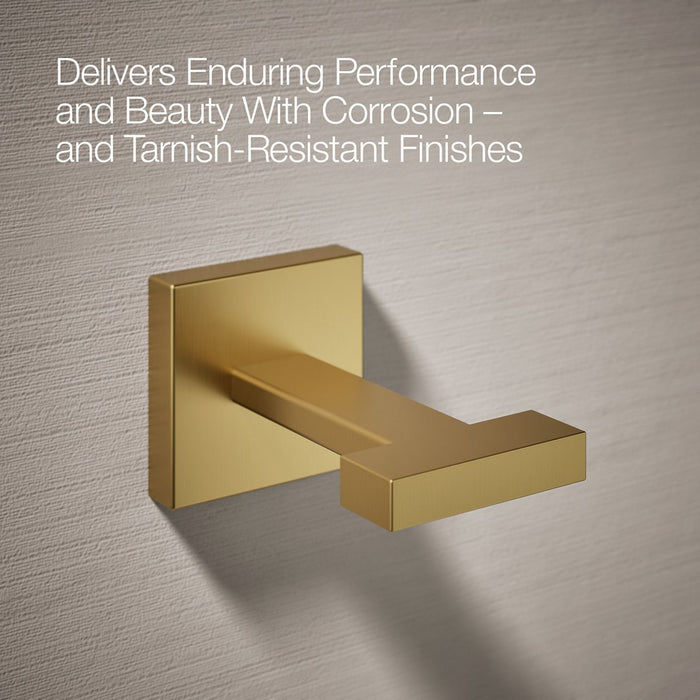 KOHLER K-23290 Square Robe hook, vibrant brushed moderne brass - view 5