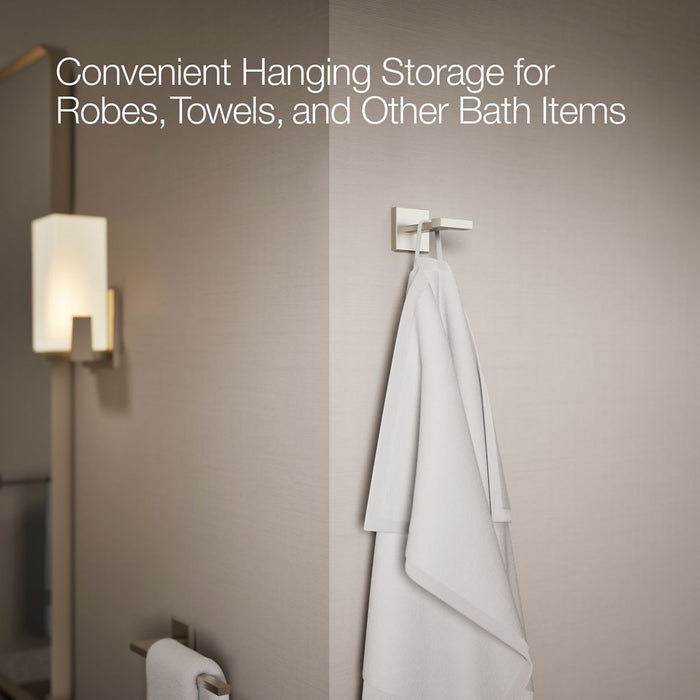 KOHLER K-23290 Square Robe hook, vibrant brushed nickel - view 2