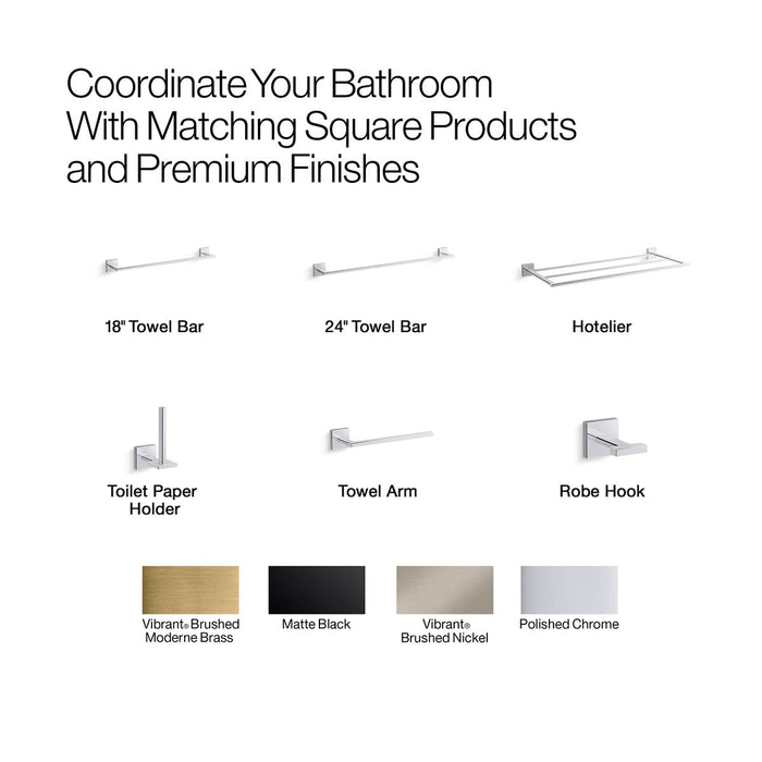 KOHLER K-23291 Square Towel arm, vibrant brushed nickel - view 2