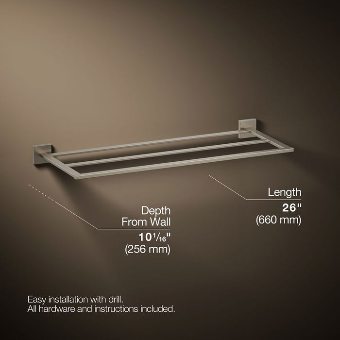 KOHLER K-23299 Square Hotelier, vibrant brushed nickel - view 5