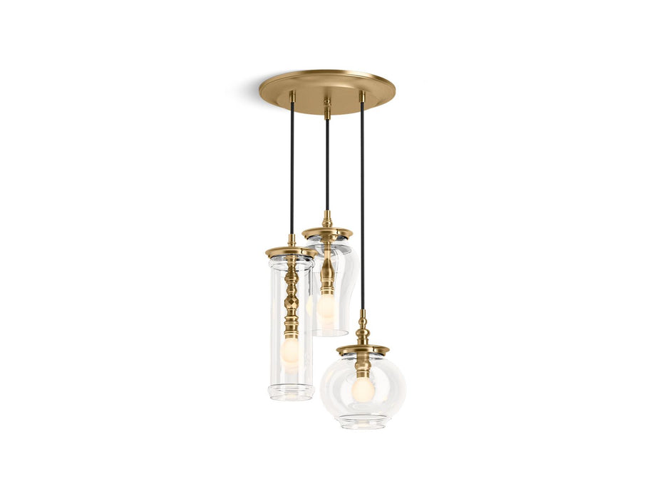 KOHLER K-23341-PE03 Damask 12" pendant, moderne brushed gold - view 2