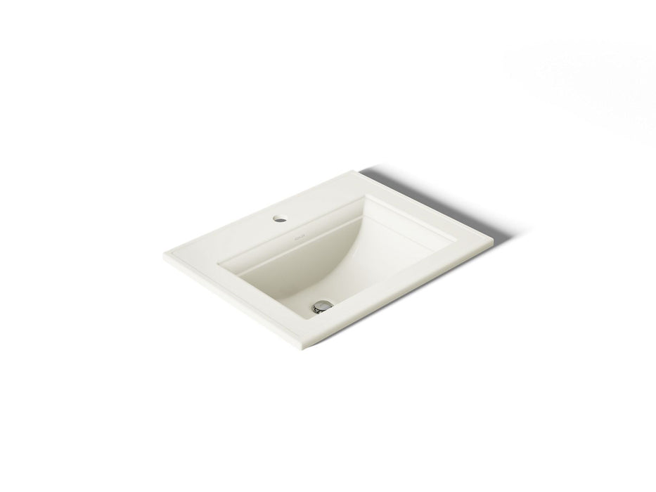 KOHLER K-2337-1 Memoirs Stately 22-3/4" Rectangular Drop-in Bathroom Sink, biscuit