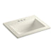 KOHLER K-2337-4 Memoirs Stately 22-3/4" Rectangular Drop-in Bathroom Sink, biscuit