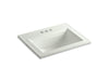 KOHLER K-2337-4 Memoirs Stately 22-3/4" Rectangular Drop-in Bathroom Sink, dune