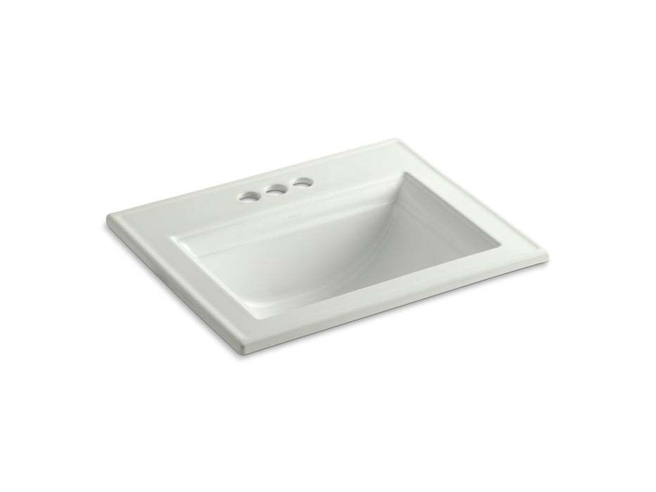 KOHLER K-2337-4 Memoirs Stately 22-3/4" Rectangular Drop-in Bathroom Sink, dune