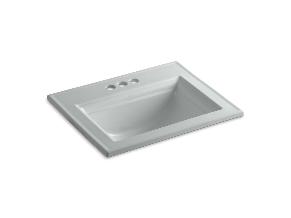 KOHLER K-2337-4 Memoirs Stately 22-3/4" Rectangular Drop-in Bathroom Sink, ice grey
