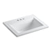KOHLER K-2337-4 Memoirs Stately 22-3/4" Rectangular Drop-in Bathroom Sink, white