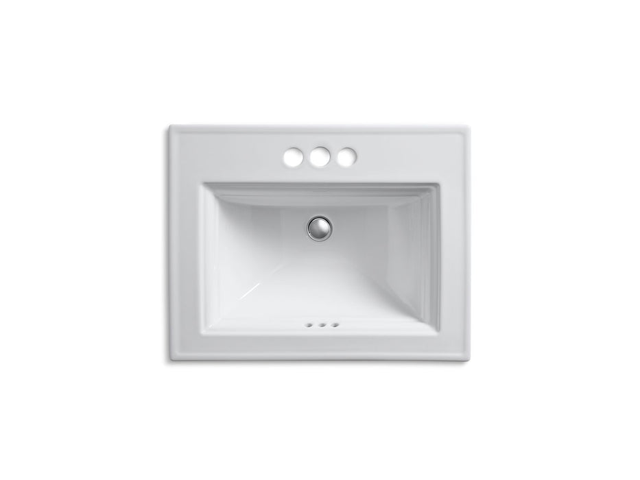 KOHLER K-2337-4 Memoirs Stately 22-3/4" Rectangular Drop-in Bathroom Sink, white - view 2