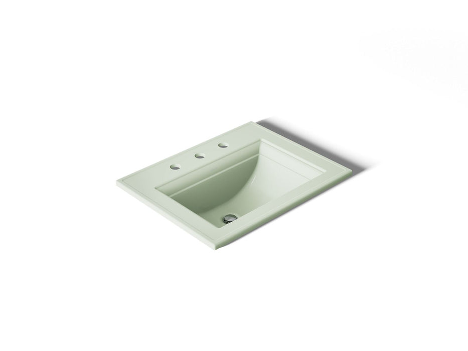 KOHLER K-2337-8 Memoirs Stately 22-3/4" Rectangular Drop-in Bathroom Sink, aspen green