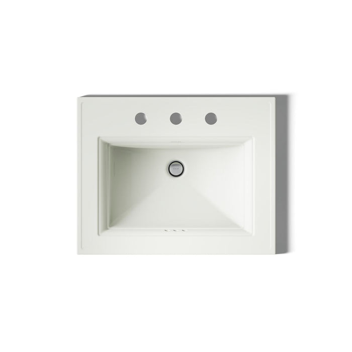 KOHLER K-2337-8 Memoirs Stately 22-3/4" Rectangular Drop-in Bathroom Sink, dune - view 3