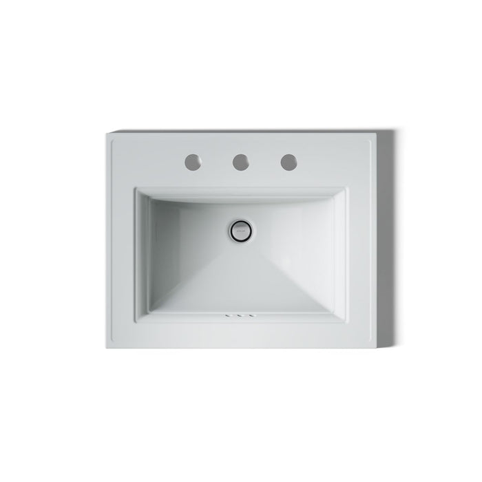 KOHLER K-2337-8 Memoirs Stately 22-3/4" Rectangular Drop-in Bathroom Sink, ice grey - view 3