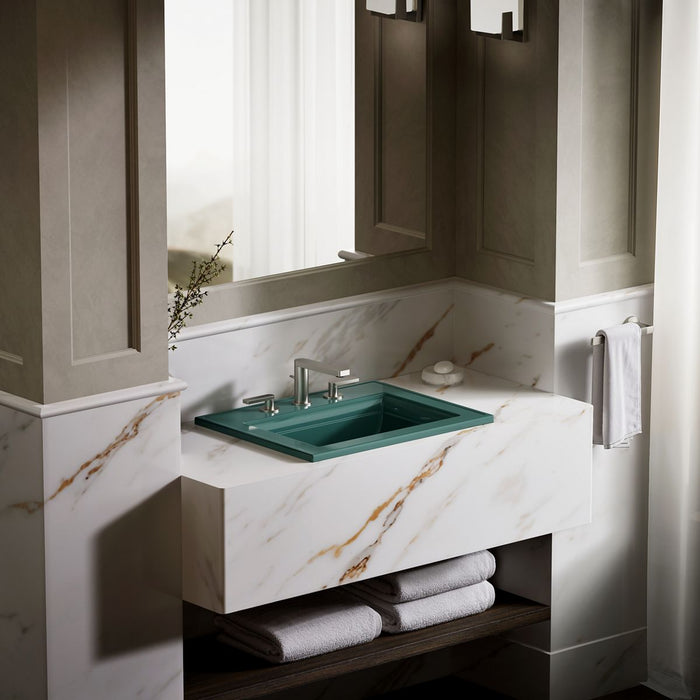 KOHLER K-2337-8 Memoirs Stately 22-3/4" Rectangular Drop-in Bathroom Sink