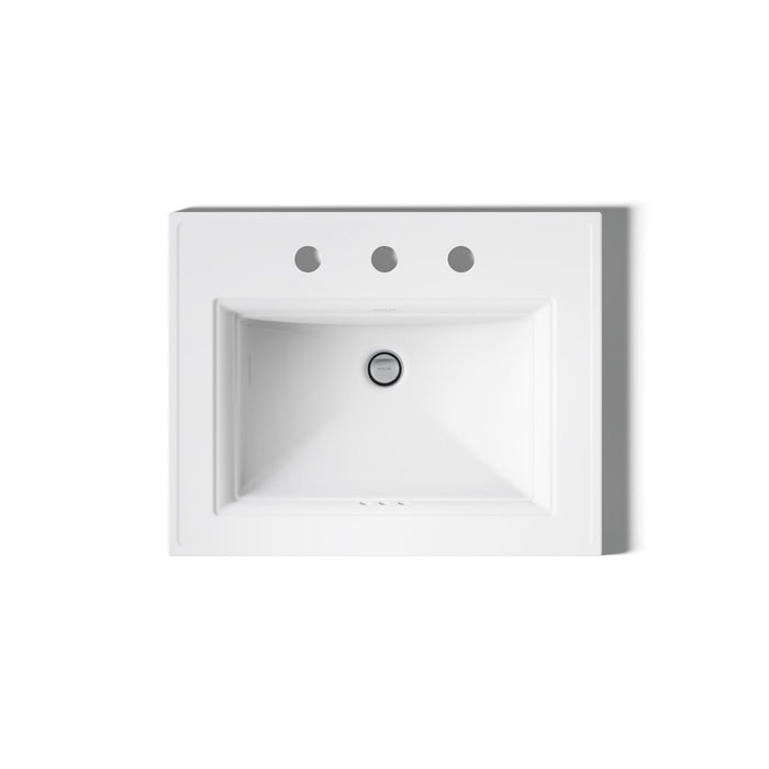 KOHLER K-2337-8 Memoirs Stately 22-3/4" Rectangular Drop-in Bathroom Sink