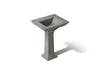 KOHLER K-2344-1 Memoirs Stately 25" Rectangular Pedestal Bathroom Sink, Thunder Grey - 3/4 view of product