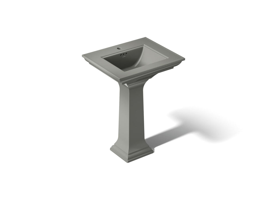KOHLER K-2344-1 Memoirs Stately 25" Rectangular Pedestal Bathroom Sink, Thunder Grey - 3/4 view of product