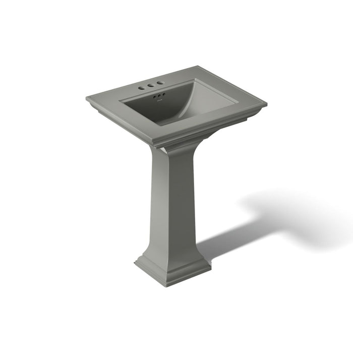 KOHLER K-2344-4 Memoirs Stately 25" Rectangular Pedestal Bathroom Sink, Thunder Grey - 3/4 view of product