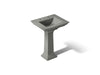 KOHLER K-2344-8 Memoirs Stately 25" Rectangular Pedestal Bathroom Sink, Thunder Grey - 3/4 view of product