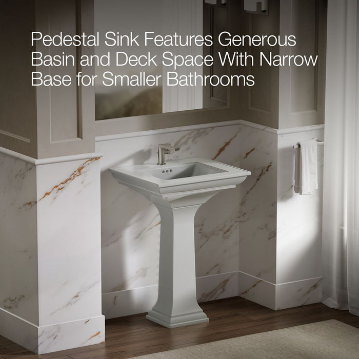 KOHLER K-2344-1 Memoirs 25" rectangular pedestal bathroom sink, ice grey - view 4