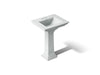 KOHLER K-2344-4 Memoirs 25" rectangular pedestal bathroom sink, ice grey