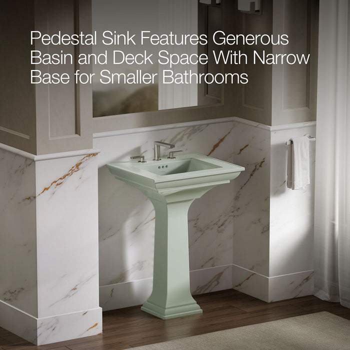 KOHLER K-2344-8 Memoirs Stately 24-1/2" rectangular pedestal bathroom sink