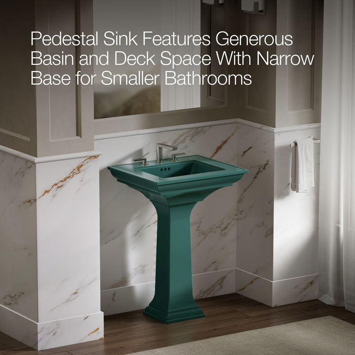 KOHLER K-2344-8 Memoirs Stately 24-1/2" rectangular pedestal bathroom sink