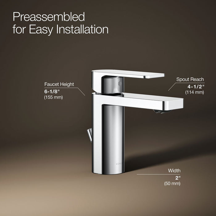 KOHLER K-23472-4 Parallel Single-handle bathroom sink faucet, 1.2 gpm