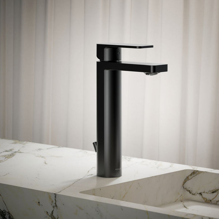 KOHLER K-23475-4 Parallel Tall single-handle bathroom sink faucet, 1.2 gpm, matte black - view 5