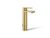 KOHLER K-23475-4 Parallel Tall single-handle bathroom sink faucet, 1.2 gpm, vibrant brushed moderne brass