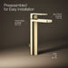 KOHLER K-23475-4 Parallel Tall single-handle bathroom sink faucet, 1.2 gpm, vibrant french gold - view 4