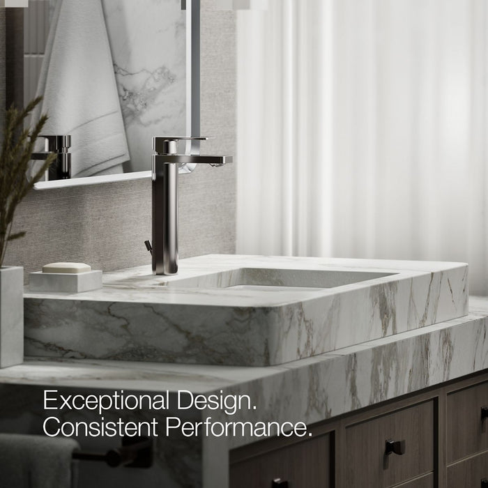 KOHLER K-23475-4 Parallel Tall single-handle bathroom sink faucet, 1.2 gpm