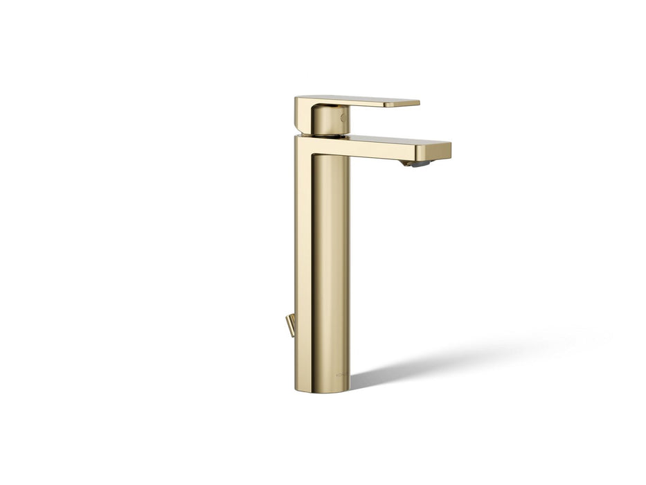 KOHLER K-23475-4K Parallel Tall single-handle bathroom sink faucet, 1.0 gpm, vibrant french gold