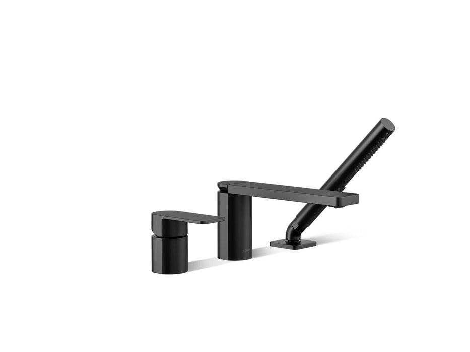 KOHLER K-23488-4 Parallel Deck-mount bath faucet with handshower, matte black