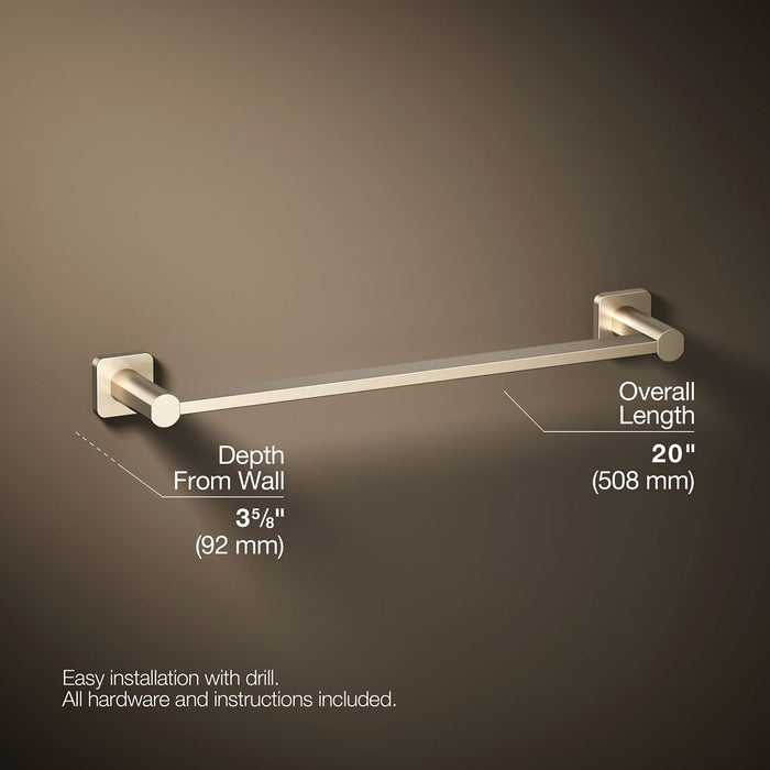 KOHLER K-23524 Parallel 18" towel bar, vibrant brushed bronze - view 5